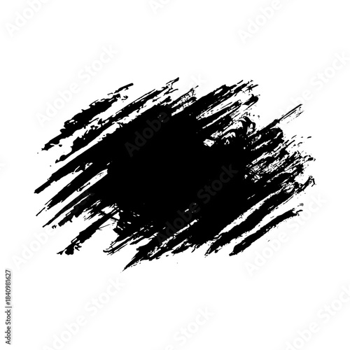 Hand drawn black ink brush strokes for design backgrounds