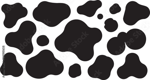 Black Irregular Shapes on White Background