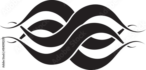 Black Tribal Infinity Symbol on White Background