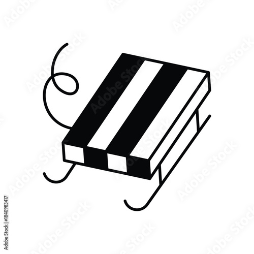 Sled icon clean and modern vector illustration