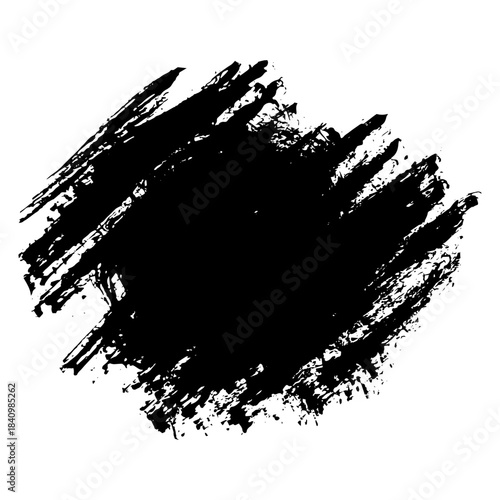 Hand drawn black ink brush strokes for grunge style backgrounds