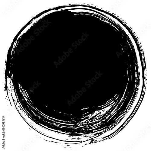 Hand drawn black ink brush strokes for grunge design backgrounds