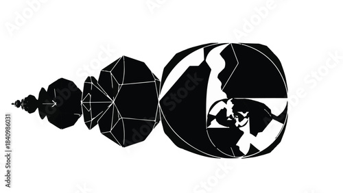 Abstract geometric fractal pattern with intricate detail and evolving forms