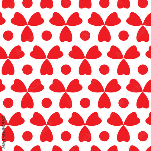 Geometric Red heart, love vector pattern for textile 