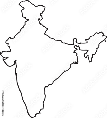 Outline map of india