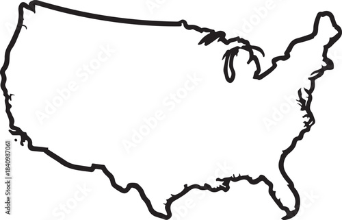 Outline map of the contiguous united states of america