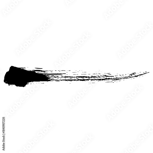 Hand drawn black brush stroke suitable for grunge design backgrounds