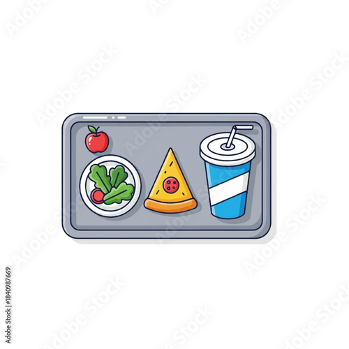 Lunch tray with food and drink