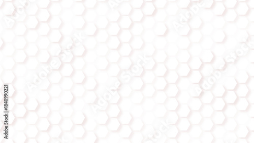 Hexagon Vector Background Pattern in greyscale, panoramic format, black white seamless pattern with hexagon.