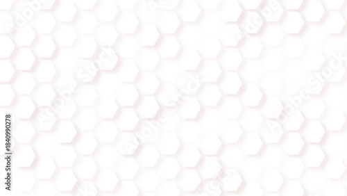 White seamless hexagon pattern, minimal geometric grid, modern honeycomb background, vector illustration
