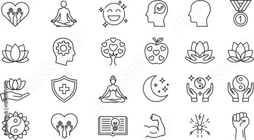 Location, Navigation, and GPS Tracking Vector Icon Set: Map Pins, Compass, Target, Smartphone App, Global Position, and Travel Route Symbols, Line Art