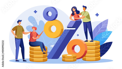 Team of professionals analyzing financial growth with digital charts and golden coins stack in modern office