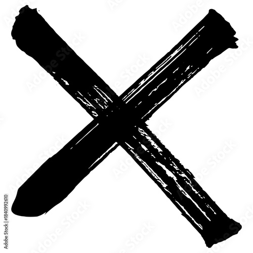 Hand drawn black brush strokes for grunge background designs