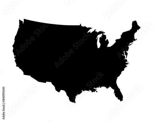 Silhouette of the United States of America, a nation with a rich history and diverse geography