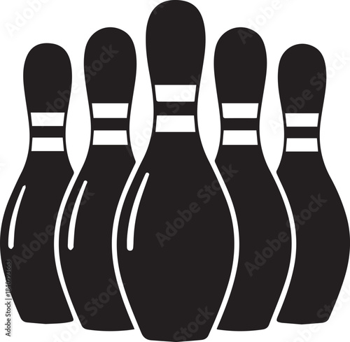 Bowling Pin silhouette vector flat illustration design