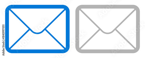 Clean and modern vector icons representing digital mail and message communication, perfect for user interface design and online platforms