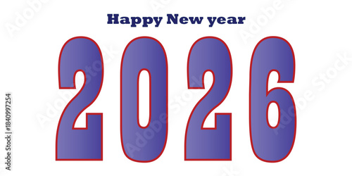 A 3d gold 2026 number figure shines on a blue background as a new year holiday symbol for a business sale celebration offering a red discount percentage sign