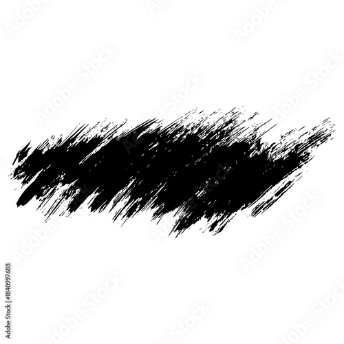 Hand drawn black ink brush strokes for grunge style backgrounds