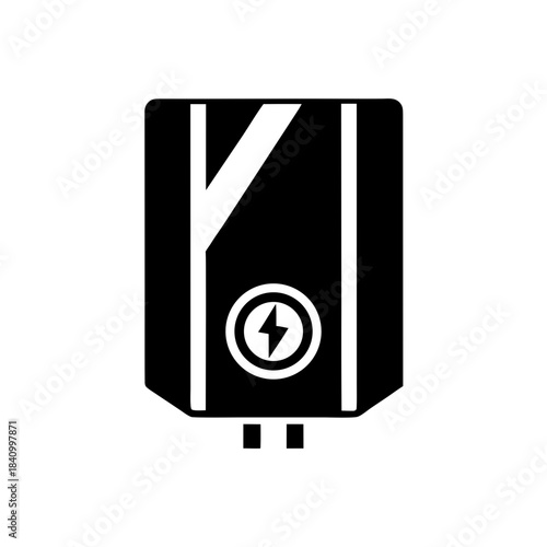 Electric water heater simple icon on transparent background silhouette