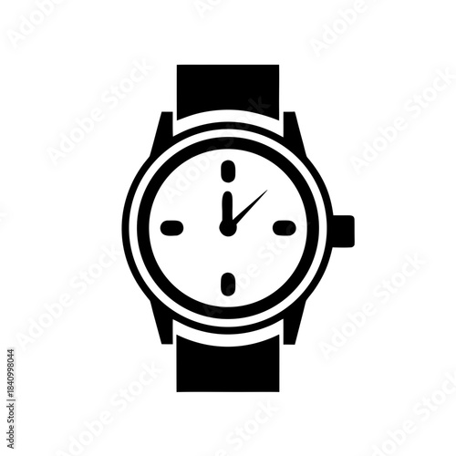 Illustration of a wrist watch item on transparent background silhouette