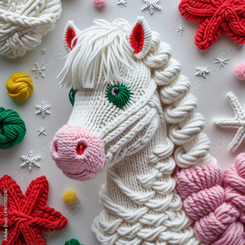 knitted and embroidered horse