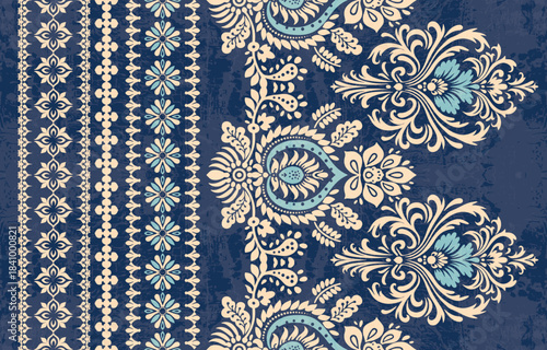 Ethnic Motifs Ikat floral paisley embroidery floral. ikat Saree Sarong oriental pattern traditional.Ikat embroidery style abstract embroidery design for texture,fabric,clothing,wrapping,decoration