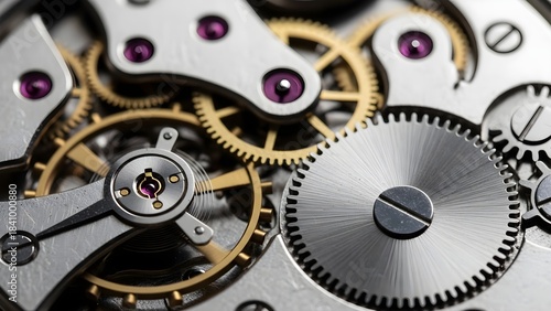 Wallpaper Mural Close-up of intricate watch movement with gears and ruby bearings Torontodigital.ca