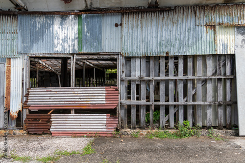 Old rusty and weathered building wall