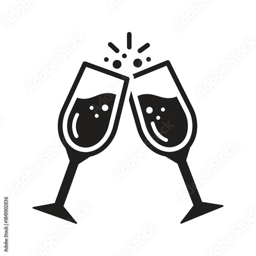 Champagne toast glasses symbolizing party celebration and joyful cheers