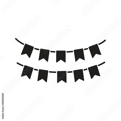 Party banner with triangular flags symbolizing festive celebration and joyful atmosphere