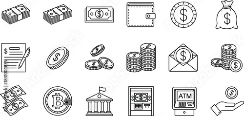 Business Management, Corporate Strategy, Workflow, Organization Chart, Time, Deadline, Teamwork, Planning, Process, Project, Meeting, Agreement, Line Icons Set Vector