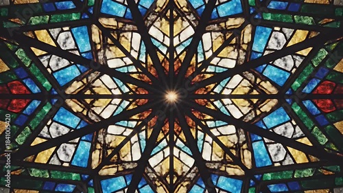 Stained Glass Kaleidoscope: A Mesmerizing Display of Colors and Patterns.