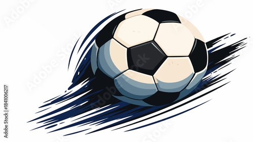 An isolated black and white soccer ball vector illustration of a leather football sphere equipment for a sports game activity or team competition on a white background