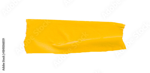 Yellow masking tape, plastic scotch, on a transparent background.