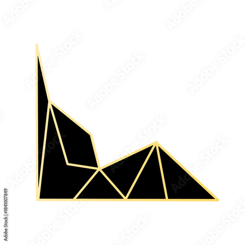 gold and black corners of the polygon