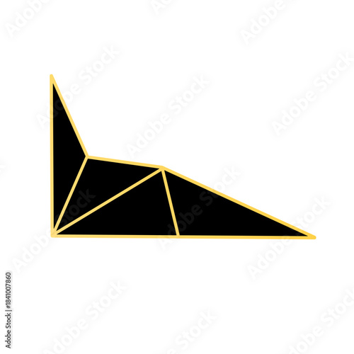 gold and black corners of the polygon