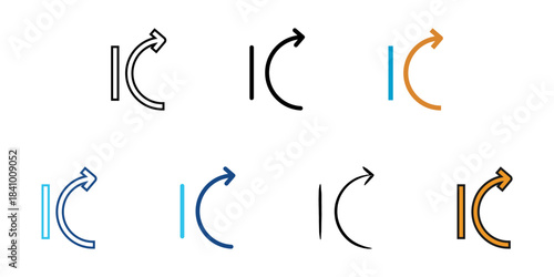 Bounce icon set multiple style vector collection. Editable Stroke 
