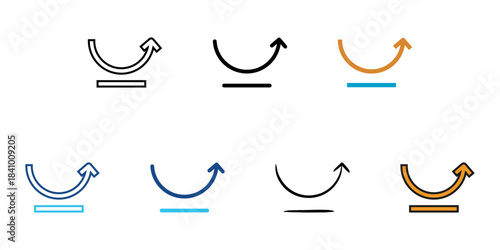Bounce up icon set multiple style vector collection. Editable Stroke 

