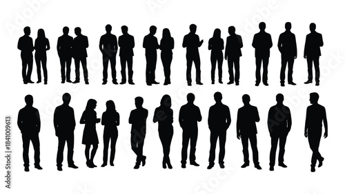 A collection of diverse people in black silhouette