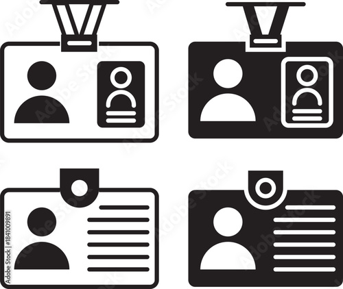 D card line icon, identification and card holder, office badge vector icon, Editable stroke. EPS 10