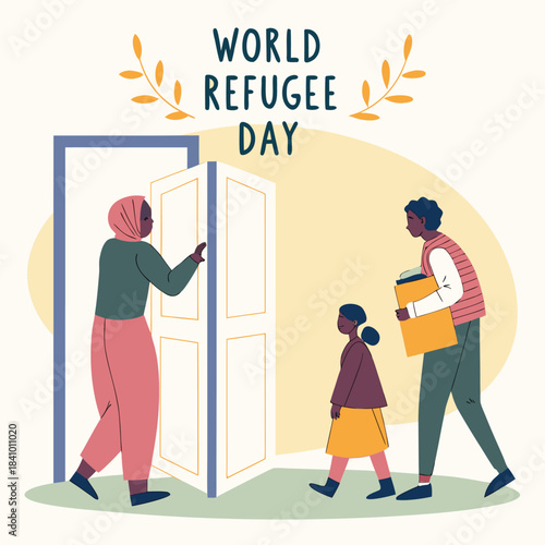 World Refugee Day Family Seeking New Beginnings and Safe Passage
