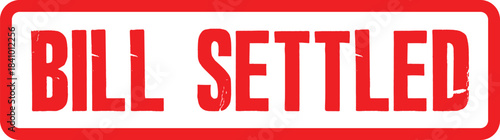 Red Bill Settled Stamp Transparent image for Financial Document Approval and Payment Confirmation