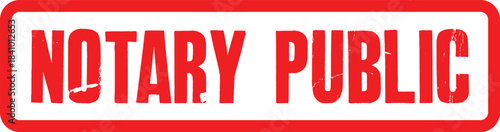 Distressed Red Notary Public Stamp Transparent Image for Official Documents
