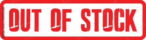 Out Of Stock Transparent image, Red Stamp Graphic illustration