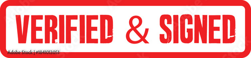 Red Verified and Signed Rubber Stamp Transparent image Graphic Design Element for Authenticity