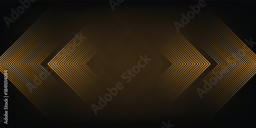 dynamic golden arc line technology design concept on black background