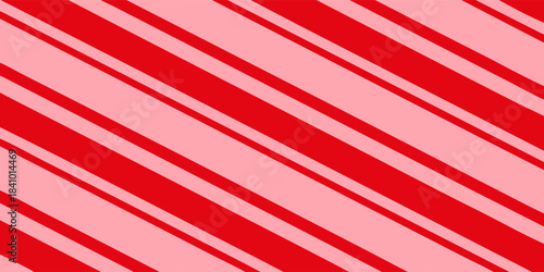 Abstract candy cane Christmas background, peppermint diagonal stripes print seamless pattern, vector illustration eps10