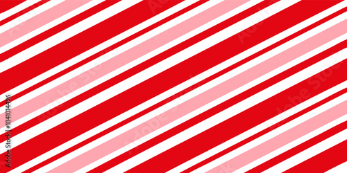 Abstract candy cane Christmas background, peppermint diagonal stripes print seamless pattern, modern design