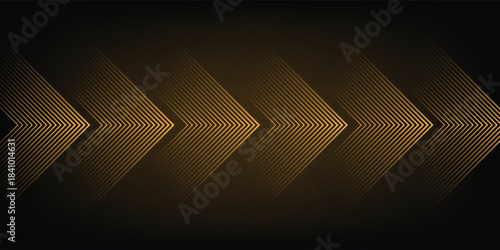 Design creative dynamic golden arc line technology design concept on black background. eps 10