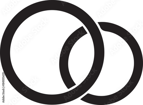 Two interlocking rings symbolizing connection and unity